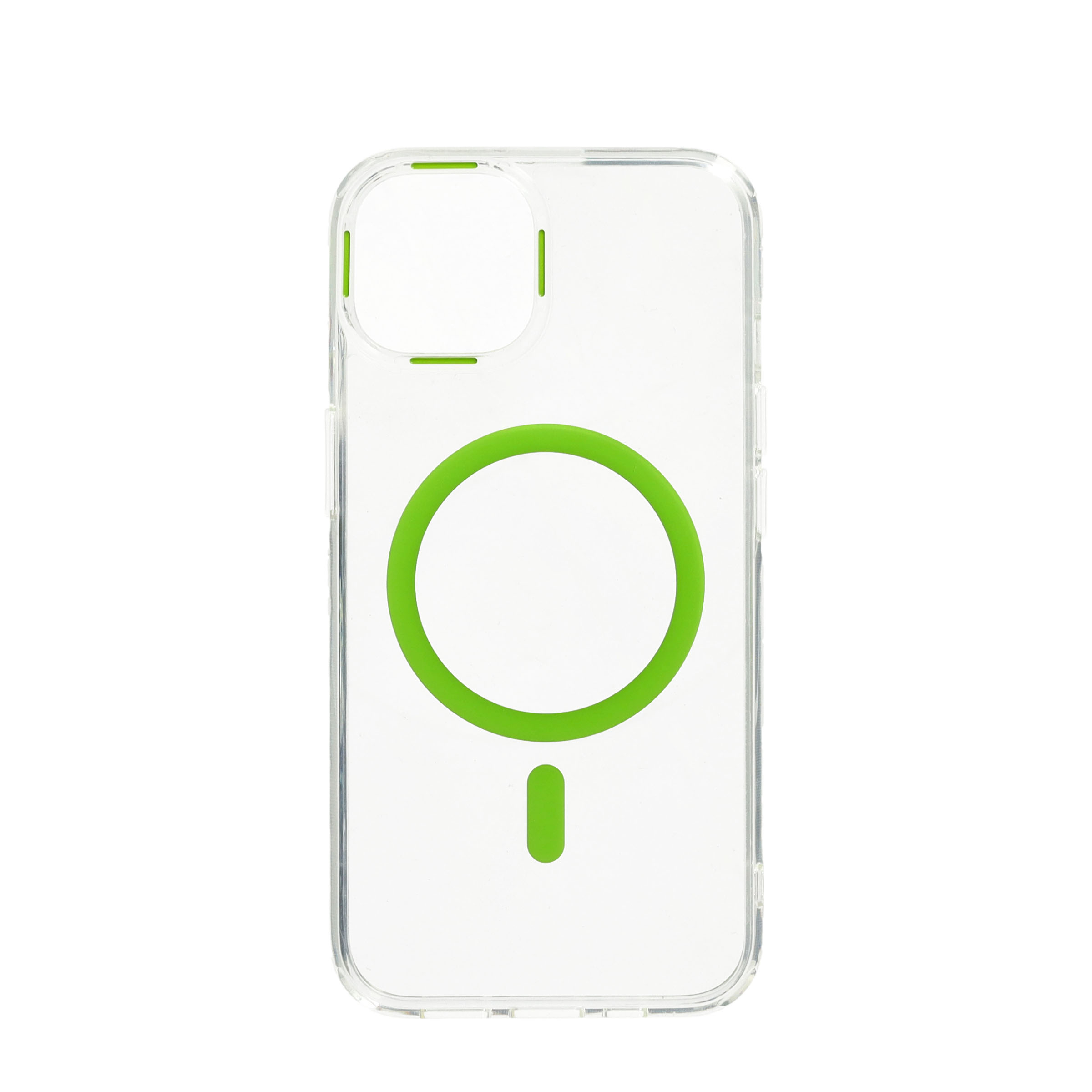 iPhone 13 MagSafe Hybrid Hülle TPU Bumper Acryl Rückseite - Grün / Transparent