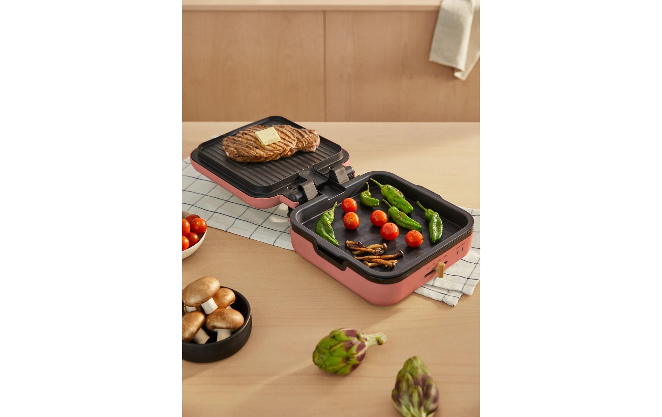 Waffeleisen Stone Studio Pro - 180° Terrakotta<br>Multifunktionaler Kontaktgrill mit einstellbarer Temperatur und Antihaftfläche