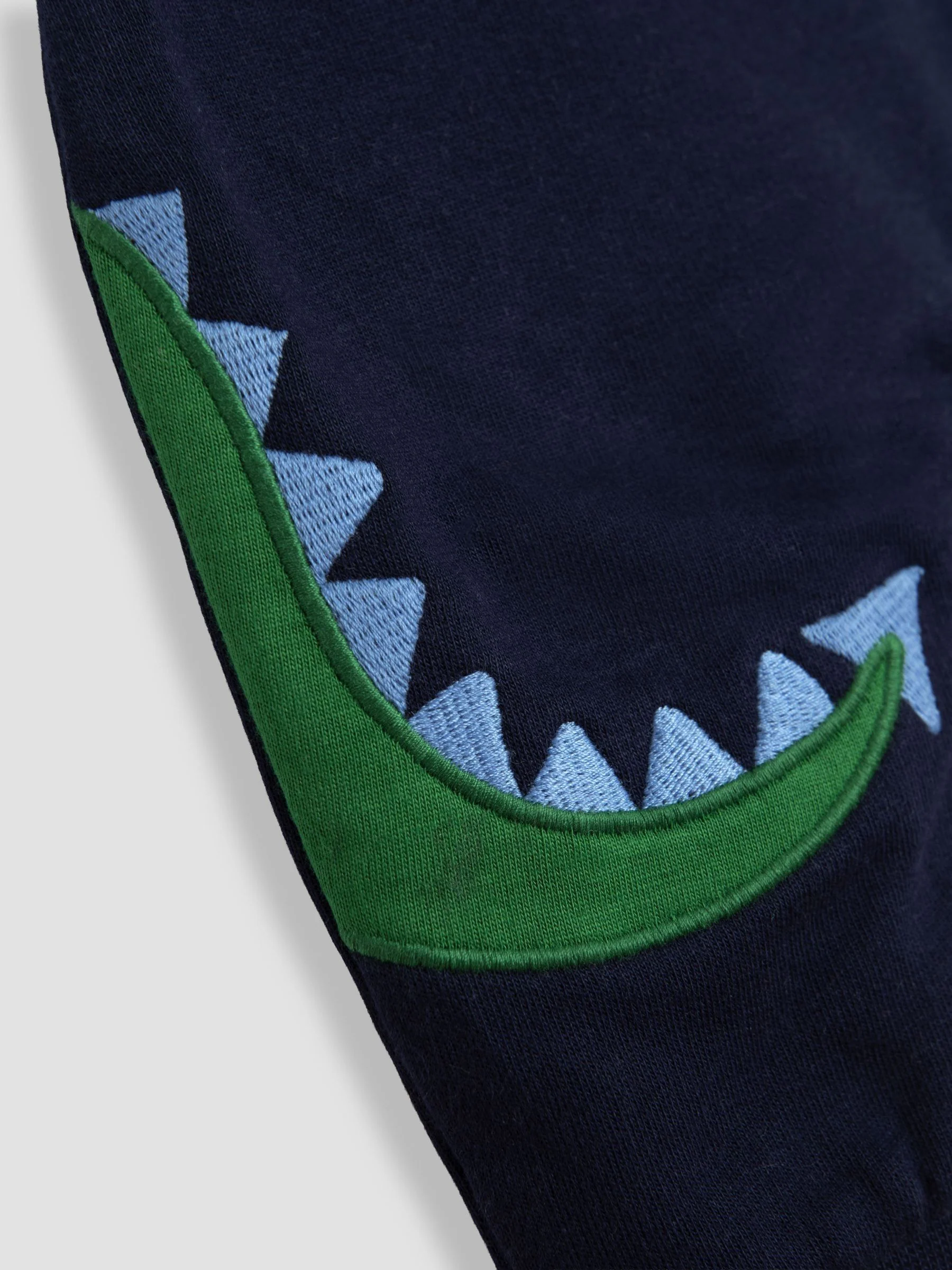 Dark Blue Dragon - JoJo Maman Bébé 2-Piece Appliqué Dungarees & Stripe Top Set