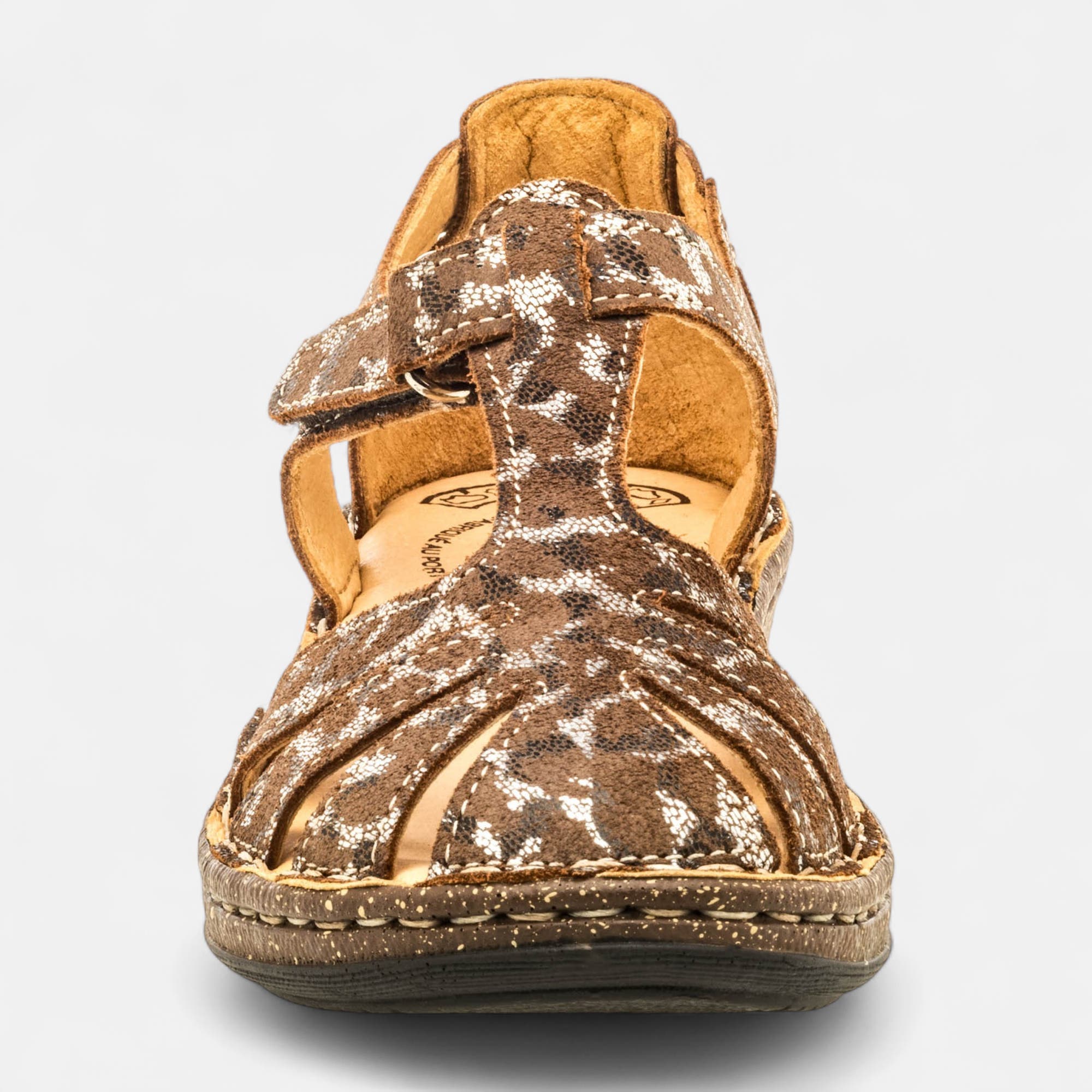 Nu-pieds confort Femme en cuir marron
