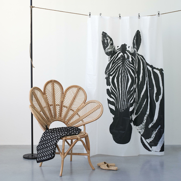 Sealskin douchegordijn zebra 180x200cm zwart/wit