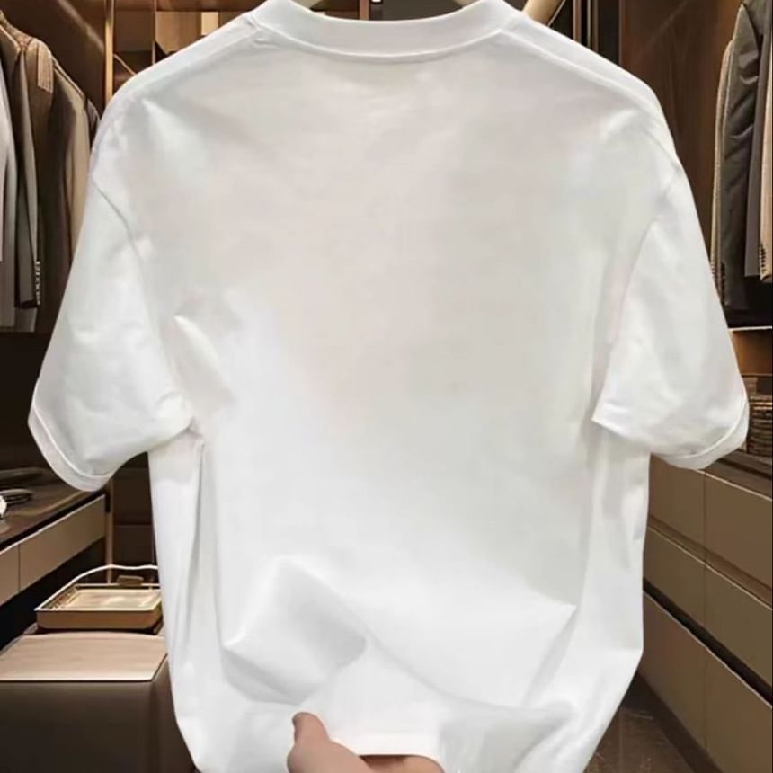 Bay Go Mall - T-shirt met ronde hals en grafische print, met elleboogmouwen