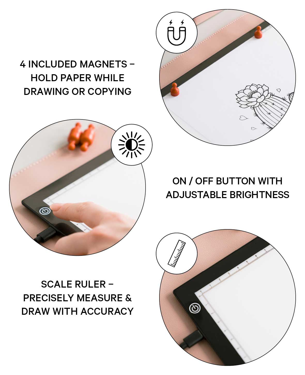 Dimmbares LED Zeichenbrett A3 Hochformat Grafiktablet Lichttisch Kopiertisch