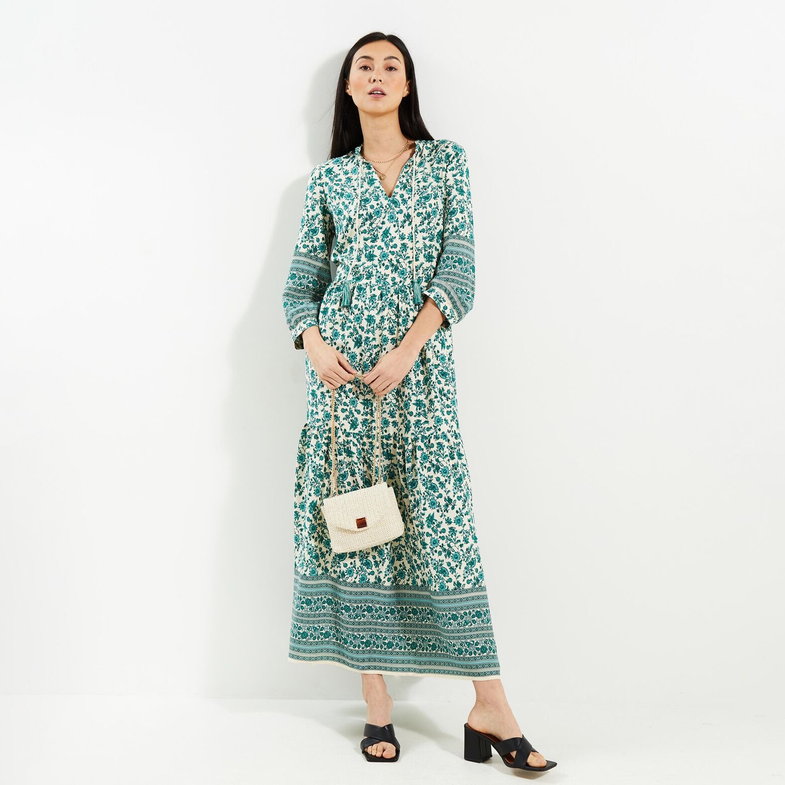 Robe longue imprimée femme