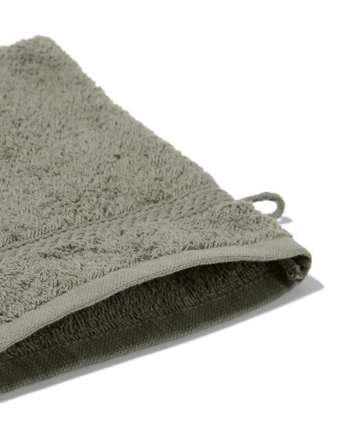 gant de toilette de qualité épaisse - vert armée