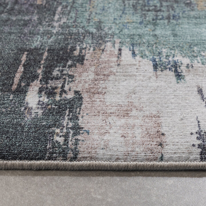 Wasbare loper - Domingo Grunge Groen/Creme