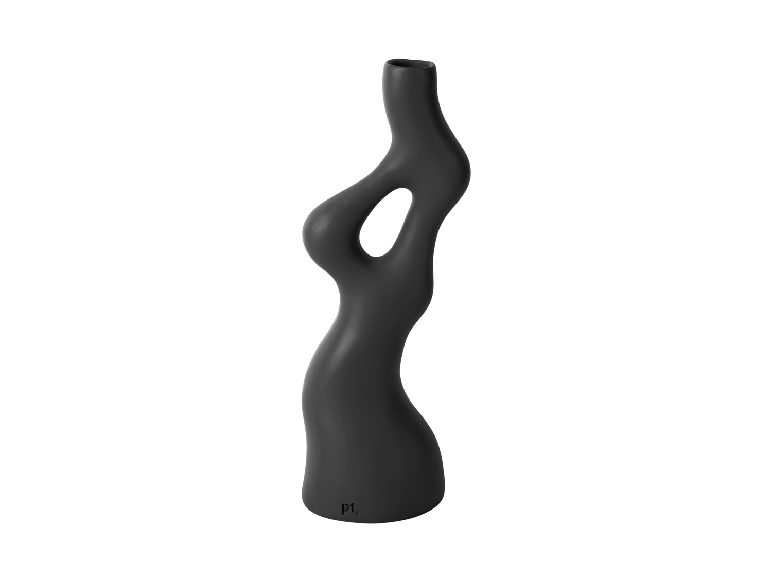 Vase Organic Swirls polyresin black