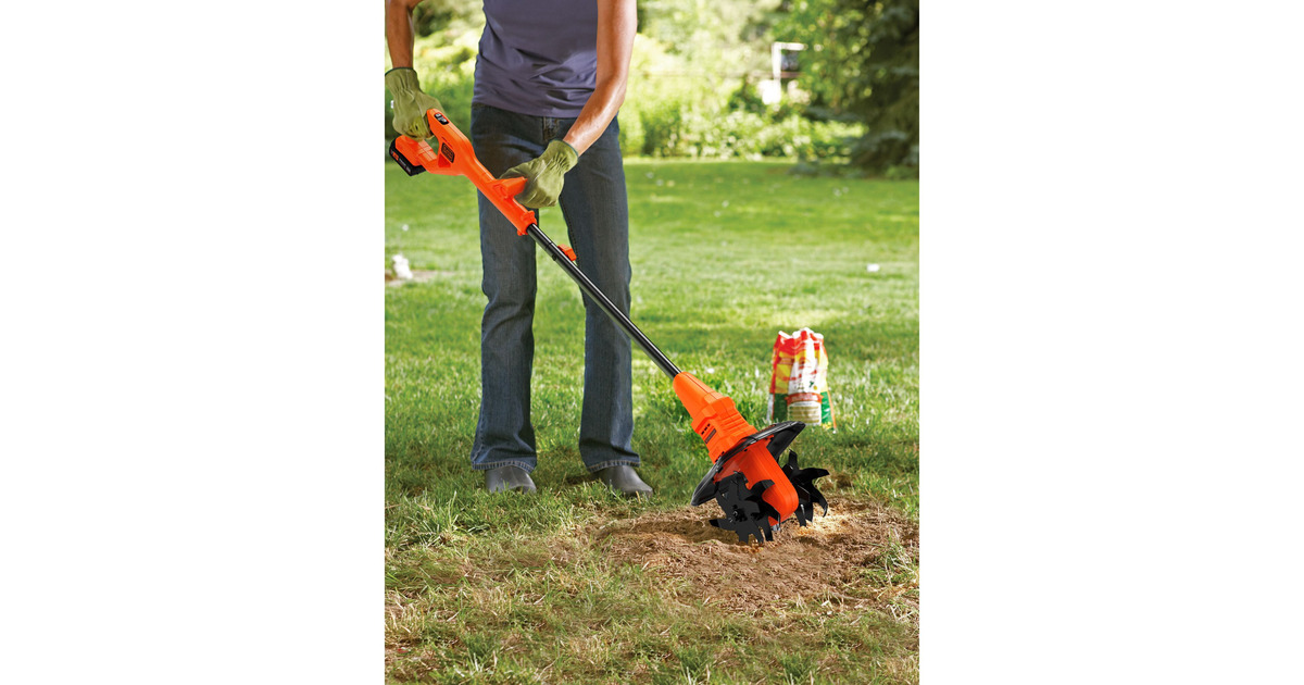 BLACK+DECKERBETL1820L-QW 18V 2.0Ah Grondfrees  (Oranje/zwart, 18V 2.0Ah accu en 400mA Lader inbegrepen)