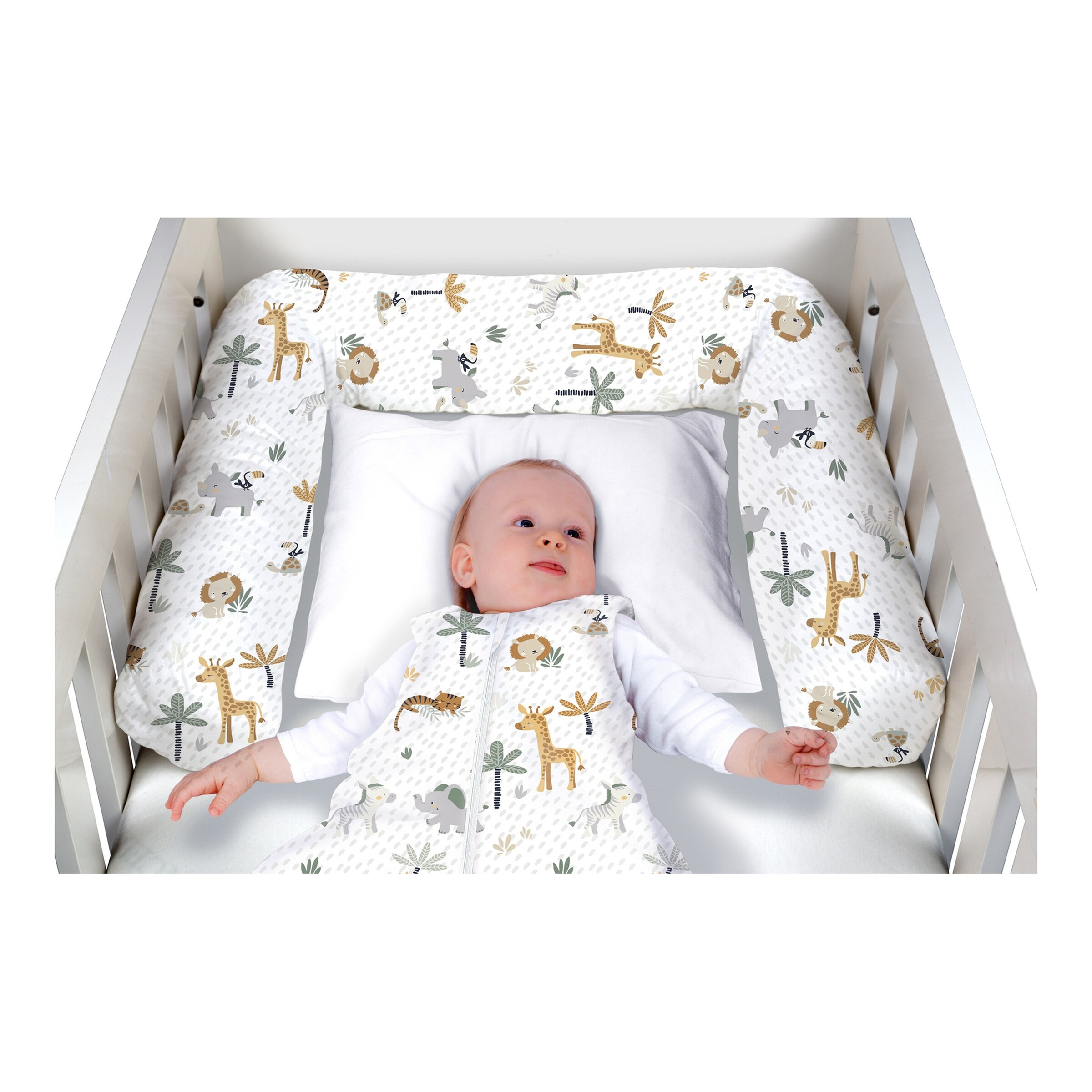 BEBELLA VITAL Nestchenschlange TENCEL™ Lyocell 180 cm weiß / Serengeti