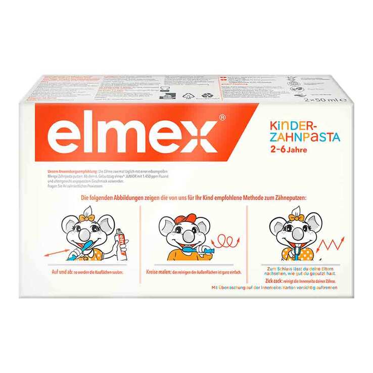 Elmex Kinderzahnpasta 2 - 6 Jahre Duo Pack, 2X50 ml