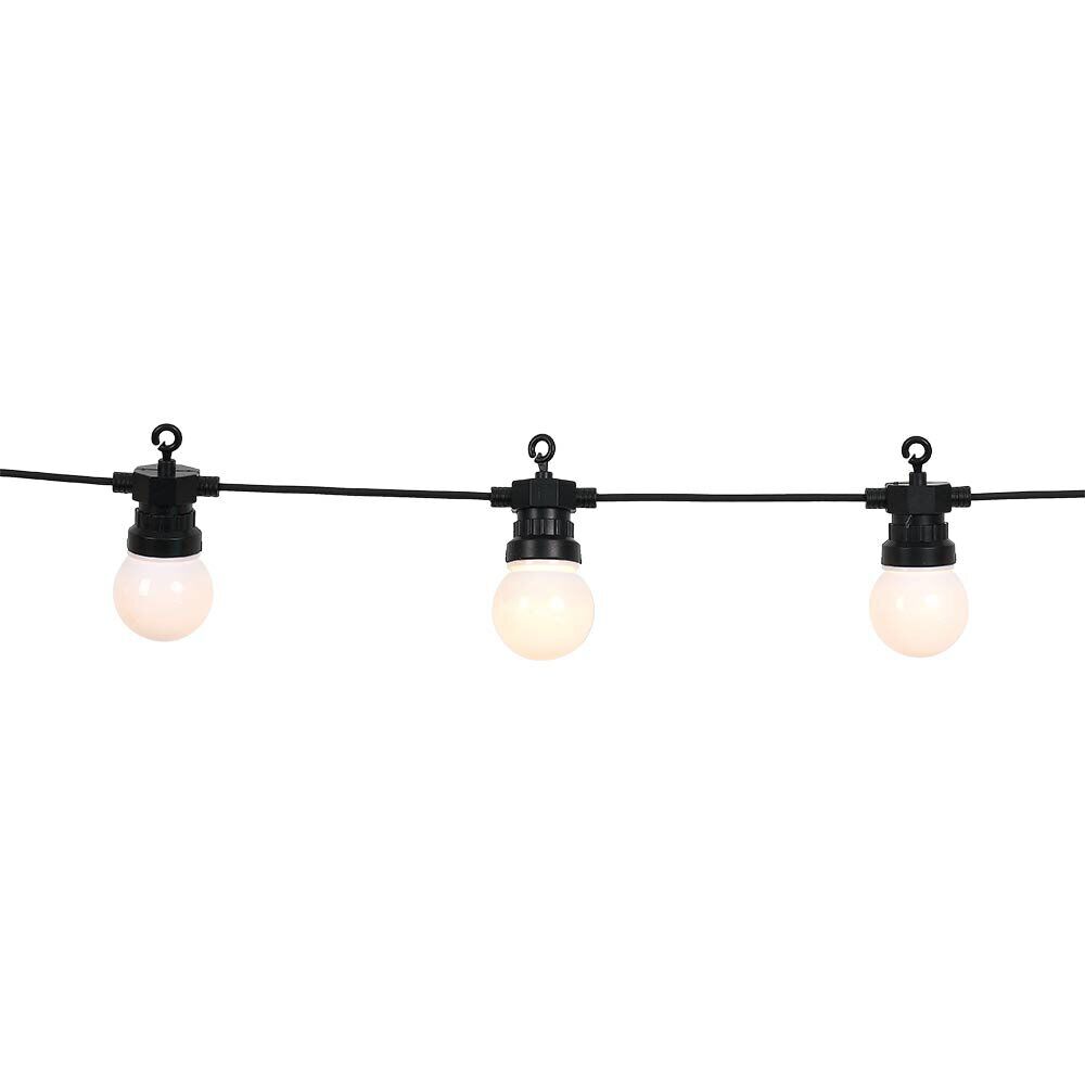 Guirlande solaire guinguette 50 LED blanc chaud design ampoule 5,8 m