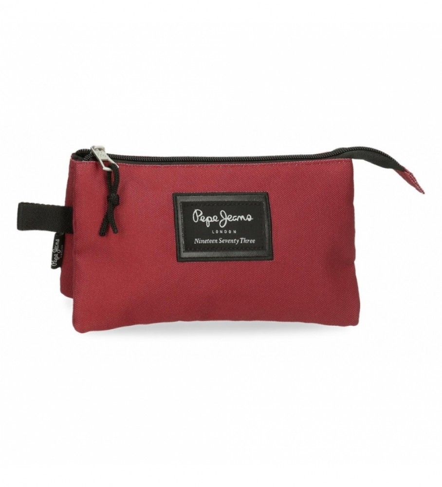 Estojo Pepe Jeans com três compartimentos 6334328 vermelho