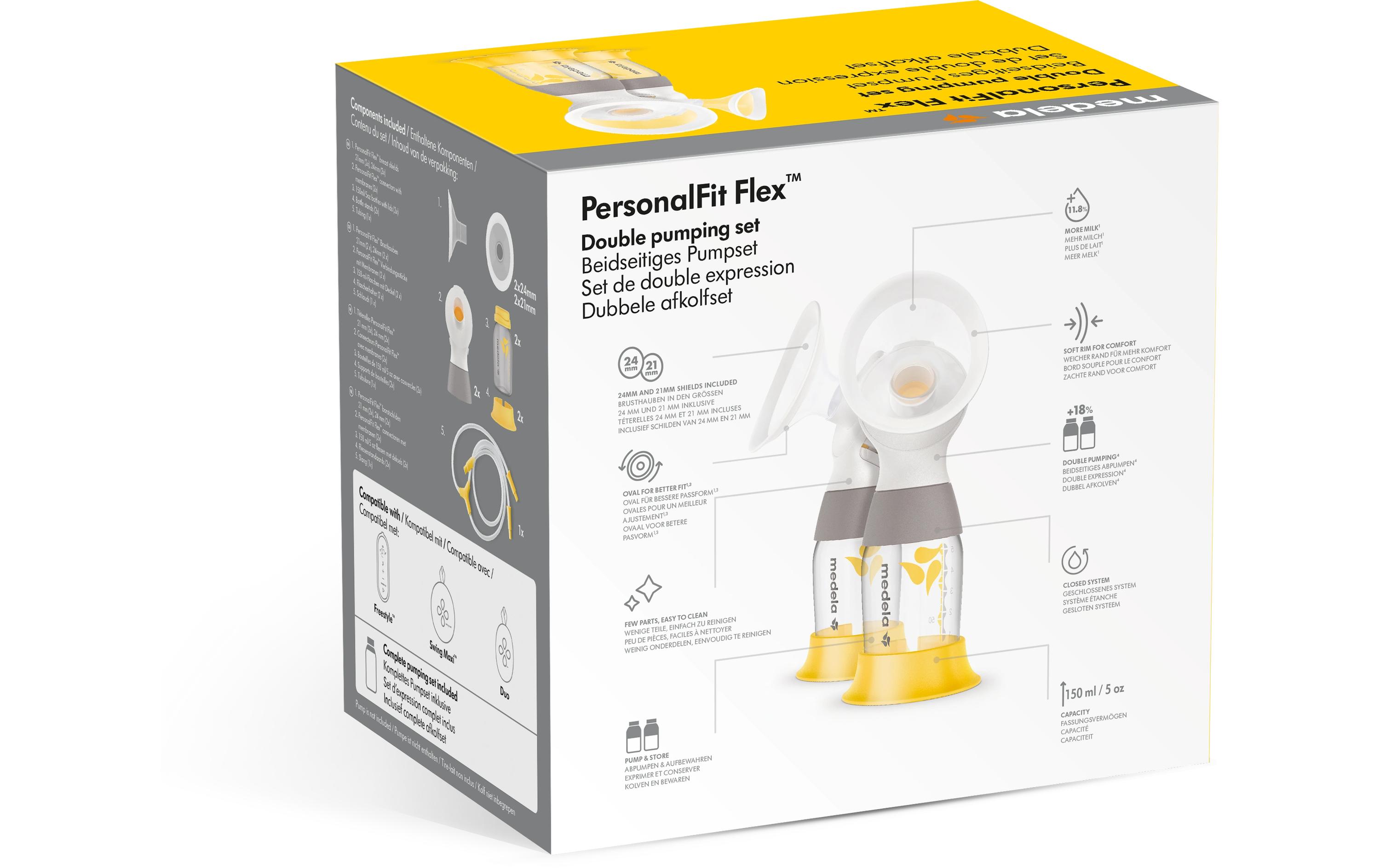 PersonalFit Flex Doppelpumpset für Freestyle und Swing MaxiDoppelabpumpset kompatibel mit Freestyle oder Swing Maxi