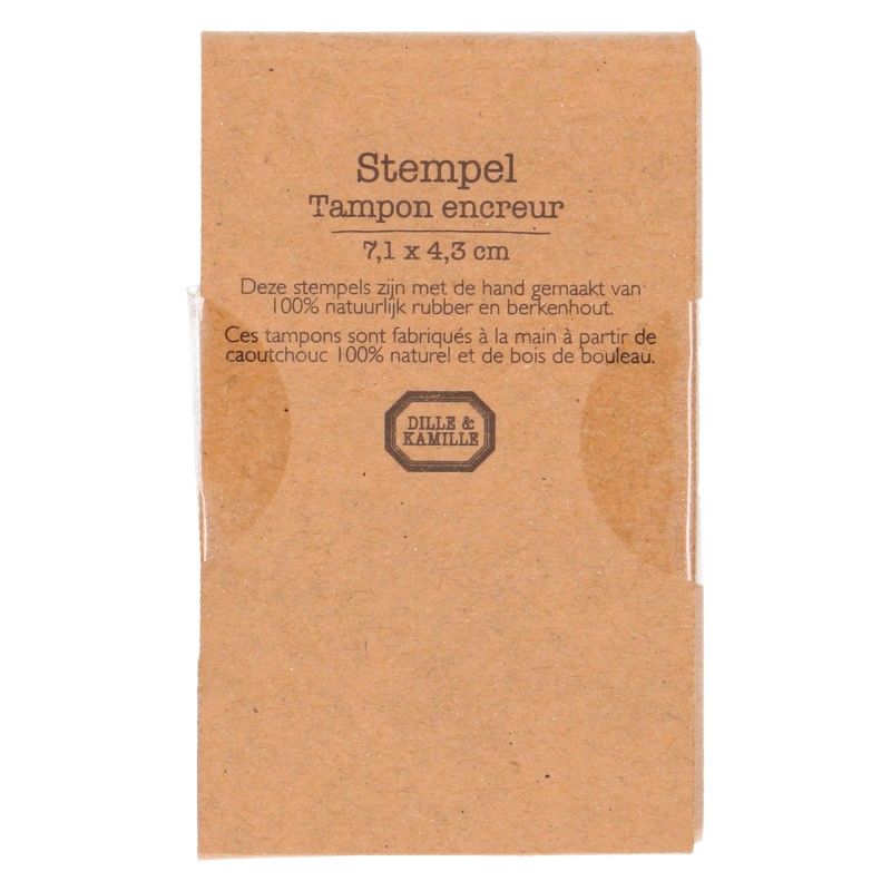 Stempel, berkenhout, varen, 7 x 4,3 cm