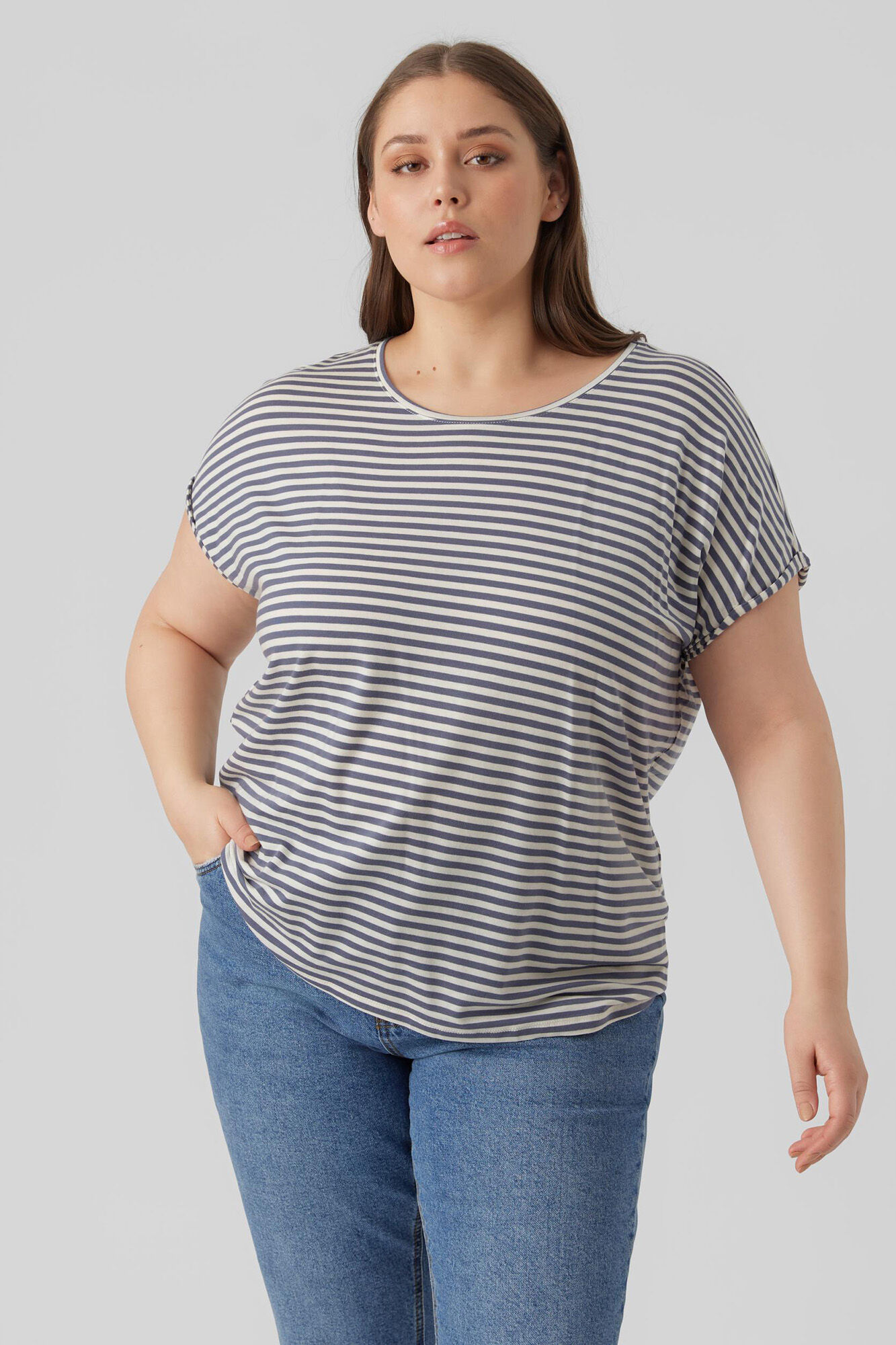 Camiseta básica plus size - Azul