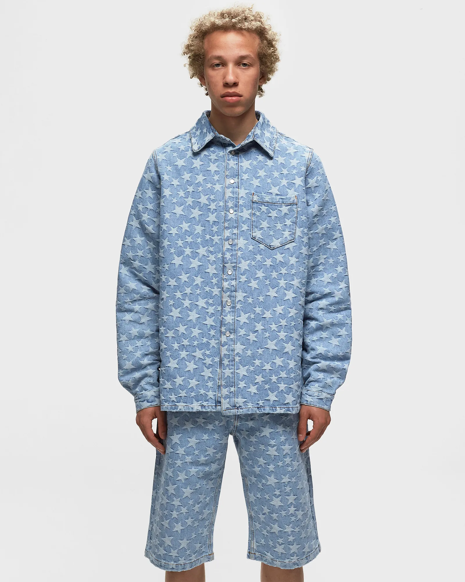 ERL DENIM JACQUARD OVERSHIRT WOVEN