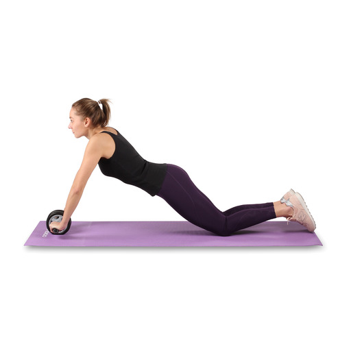 Roda abdominal dupla na cor índigo com alças de neoprene pretas.