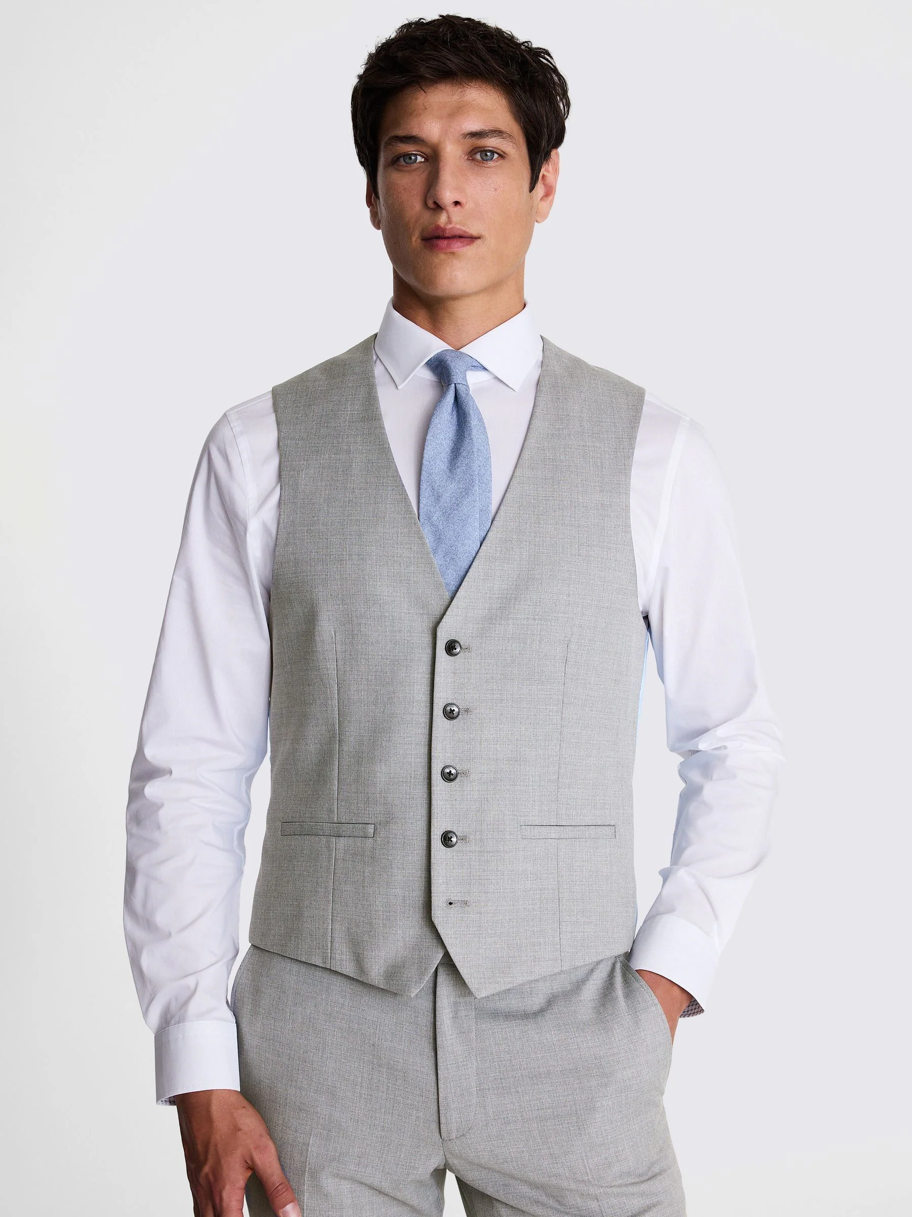 Grijs - MOSS Slim Fit Stretch Gilet