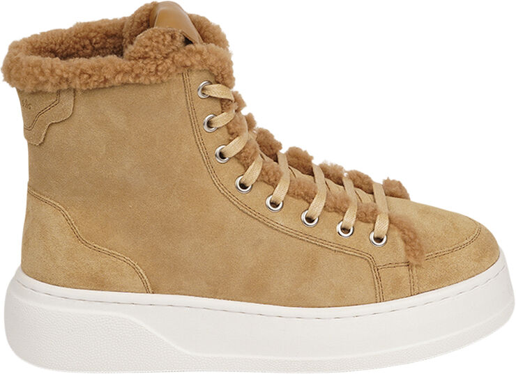 Lovelies FAJARDO SHEARLING - HIGH SHEARLING SNEAKER Warm taupe