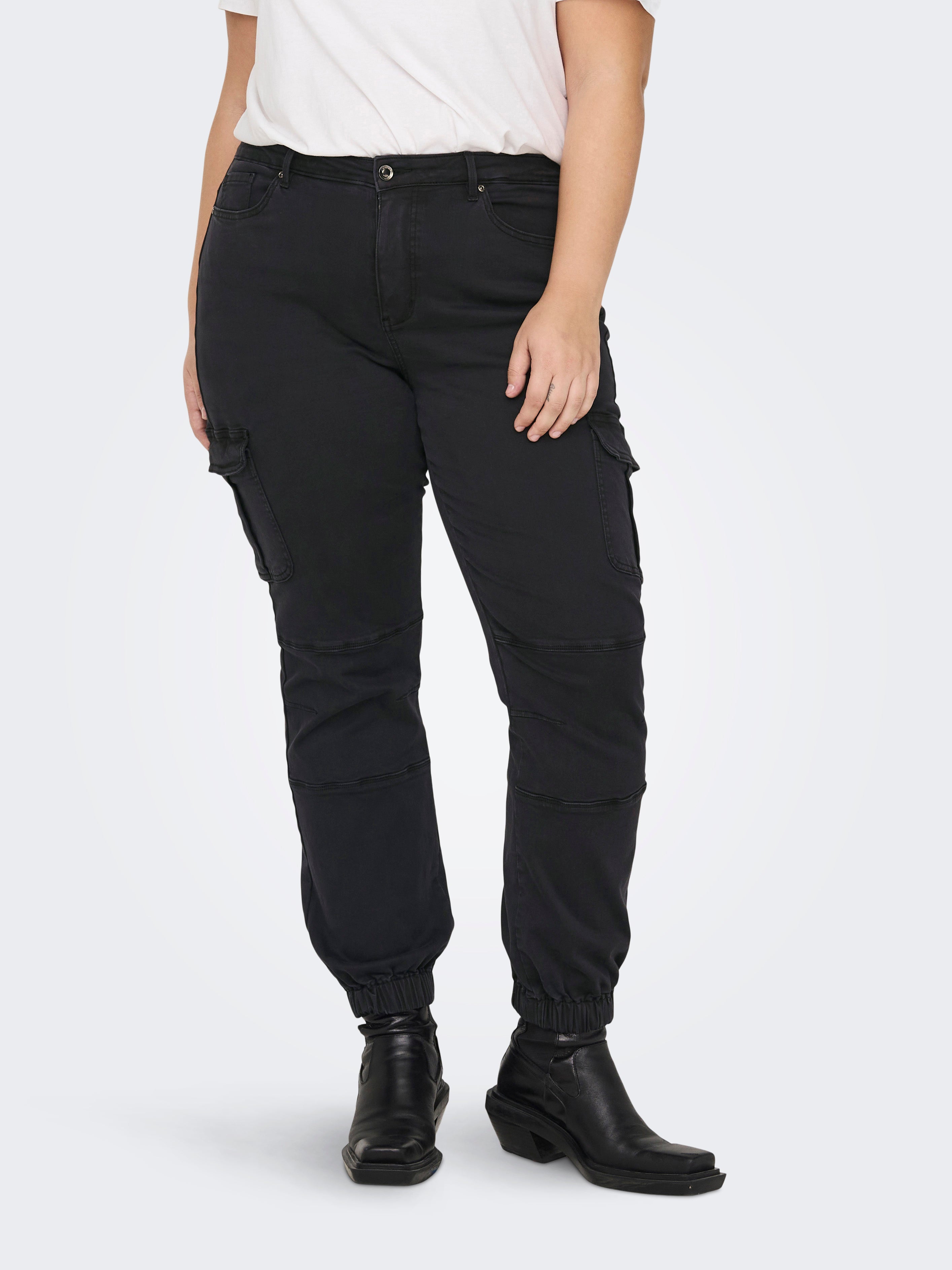 CARMISSOURI Mittlere Taille Skinny Fit Jeans Washed Black