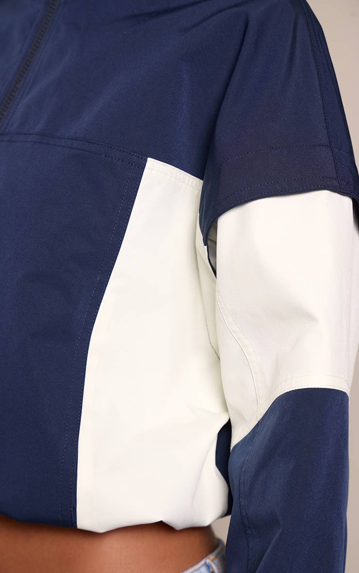 Bleu Marine Coupe-vent Zippé À Blocs De Couleur