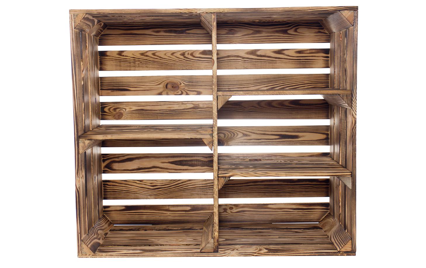 Regal Vintage geflammt 77 x 68 cmRegal im Holzharassen Stil