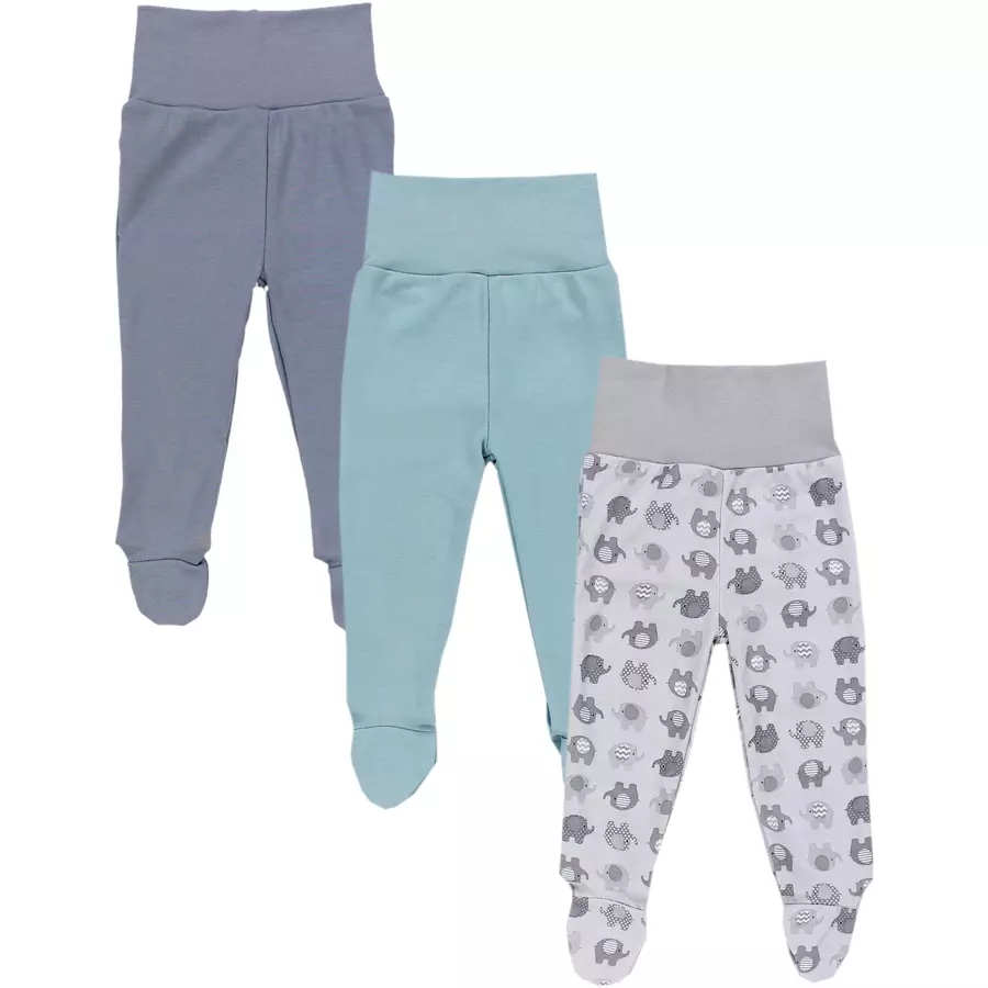 TupTam Baby Jungen Strampelhose mit Fuß 3er Pack graugrün