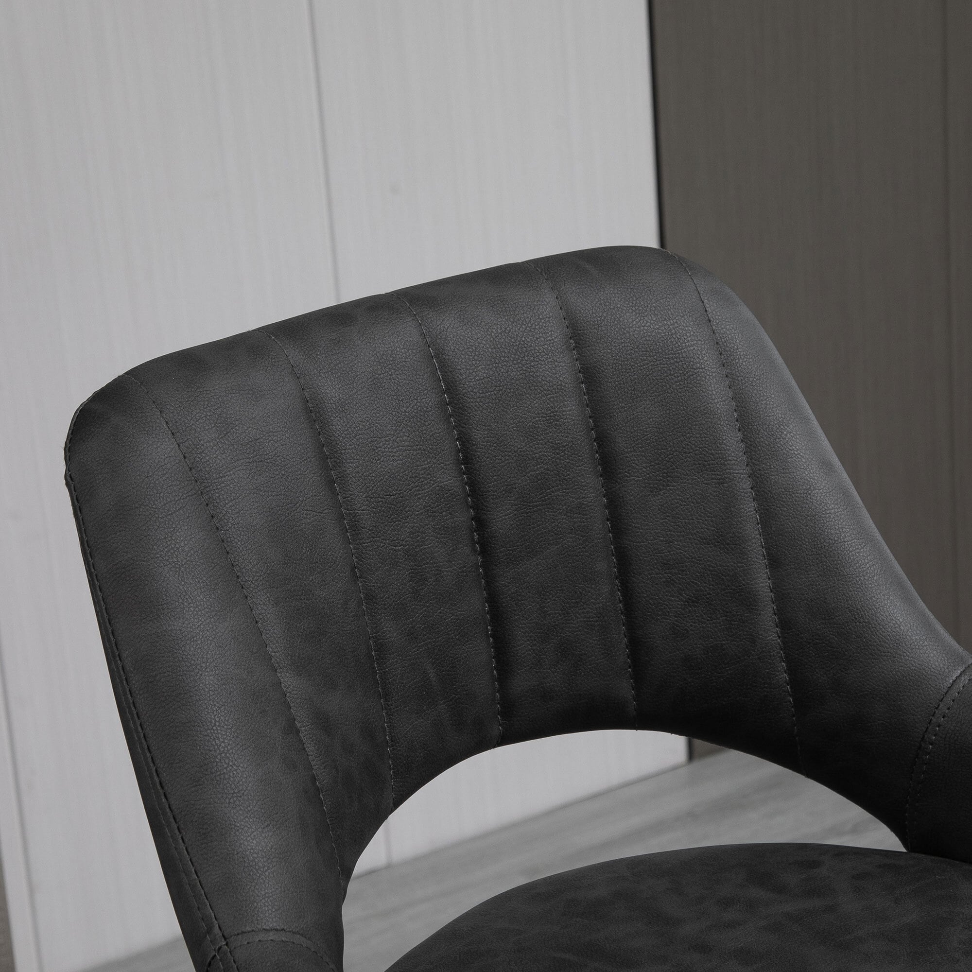 HOMCOM Barhocker mit Rückenlehne und Fußstützen grau 44L x 49B x 90-110H cm