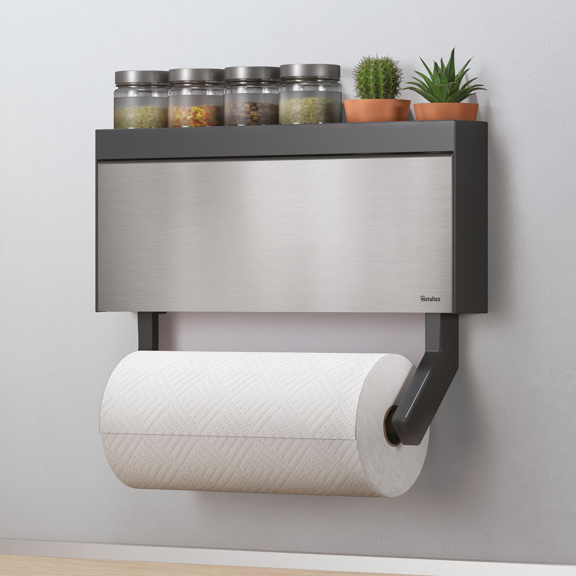 Küchenrollenhalter - silber-grau - für 3 Rollen