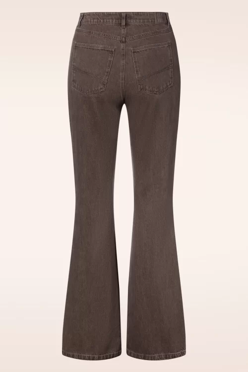 Cloud9 Dora Flared broek in washed chocoladebruin