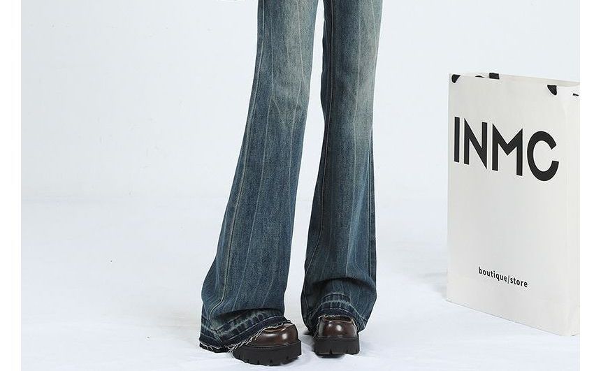 Denimot - Lage taille gewassen flared jeans