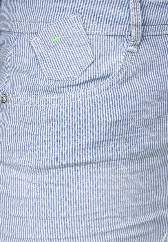 Gestreifter Jeansrock - light blue striped washed