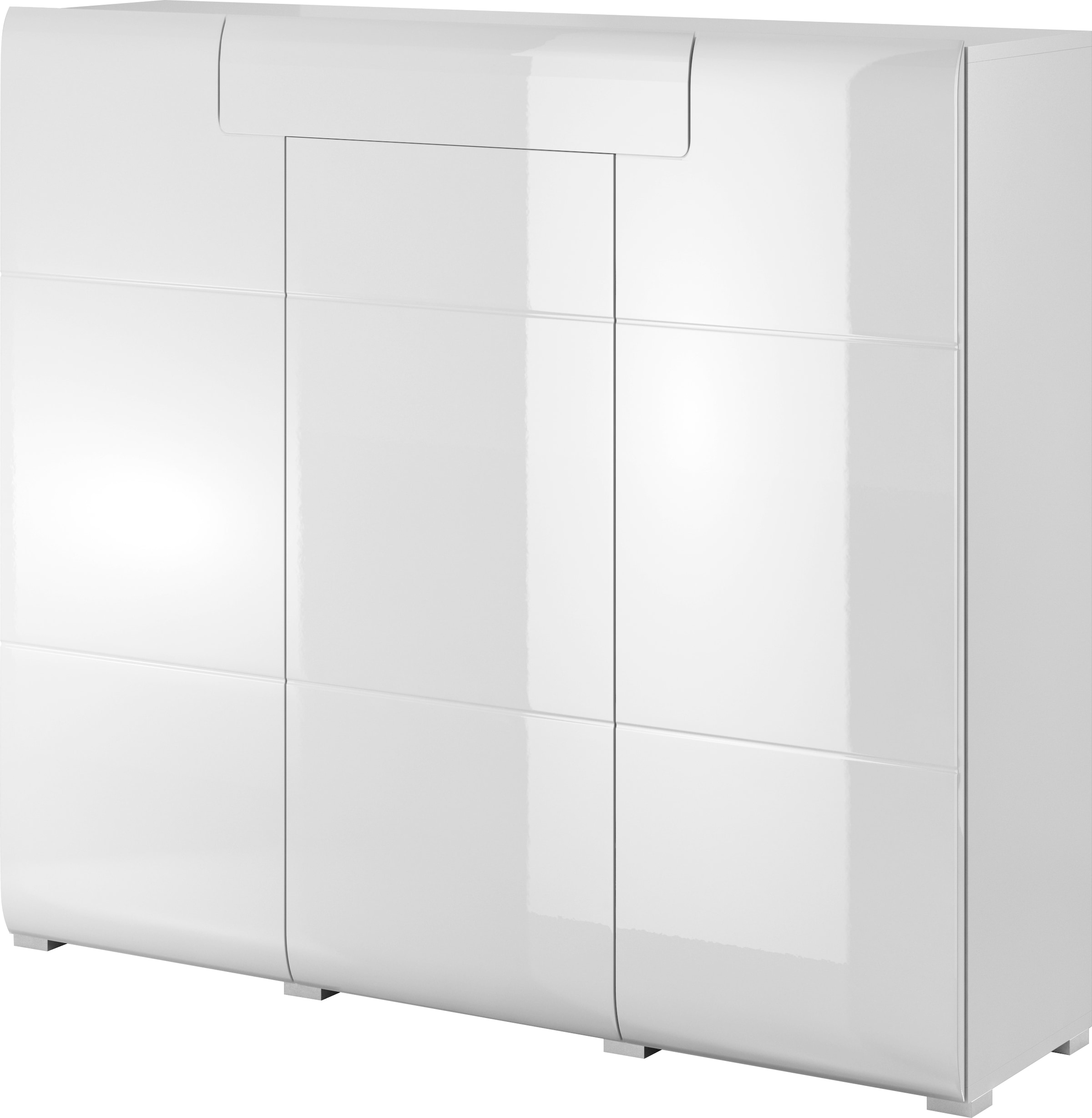 INOSIGN Highboard »Toledo,Breite 147,5 cm,trendige Hochkommode mit 3 Türen 1SK« Hochschrank mit viel Stauraum, stylische Hochglanzfronten