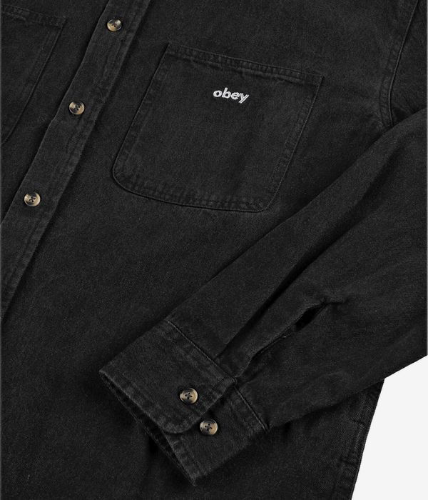 Obey Bigwig Dean Denim Hemd (faded black)