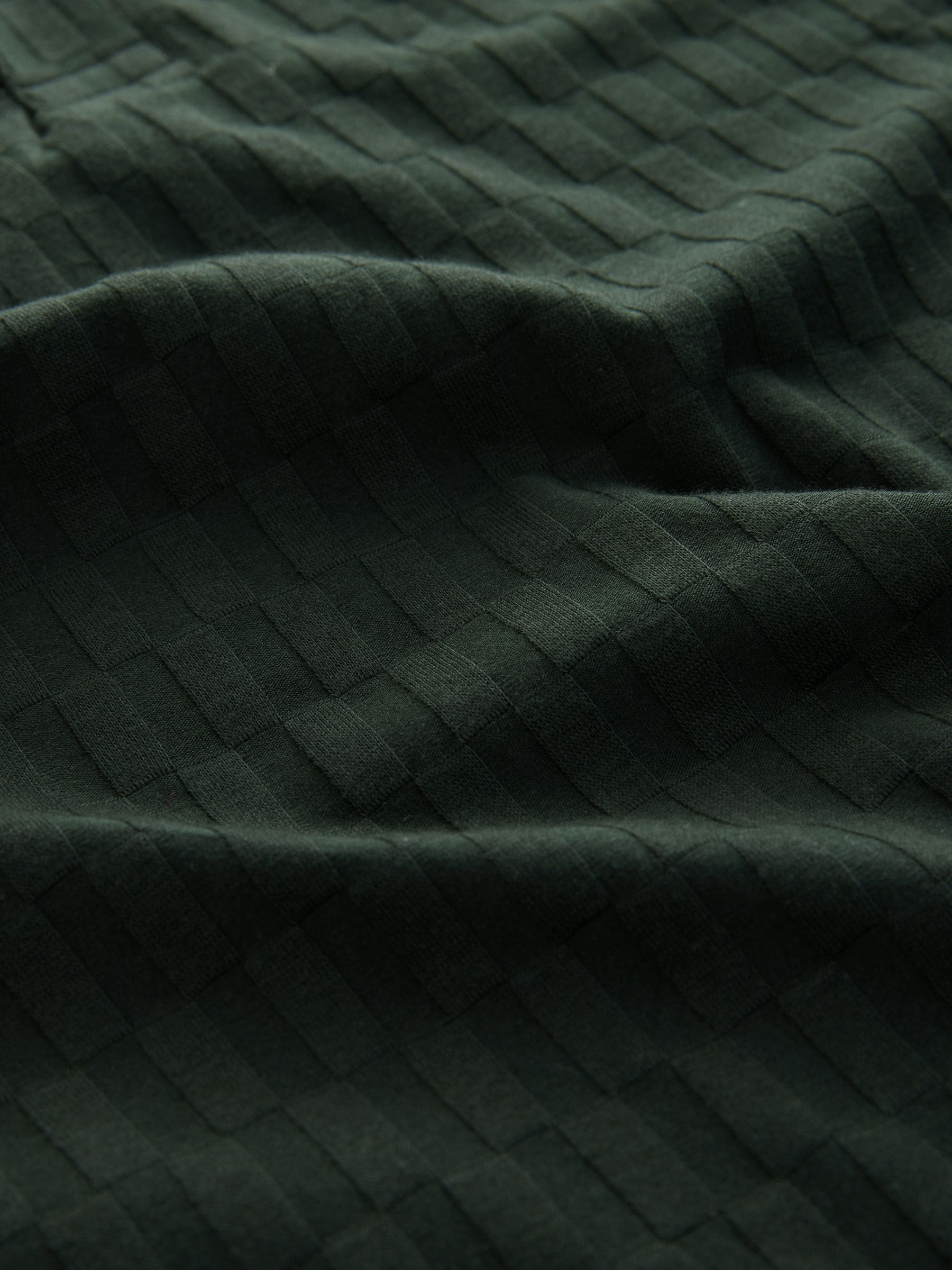 Olijfgroen - Normale Pasvorm - Net jacquard poloshirt