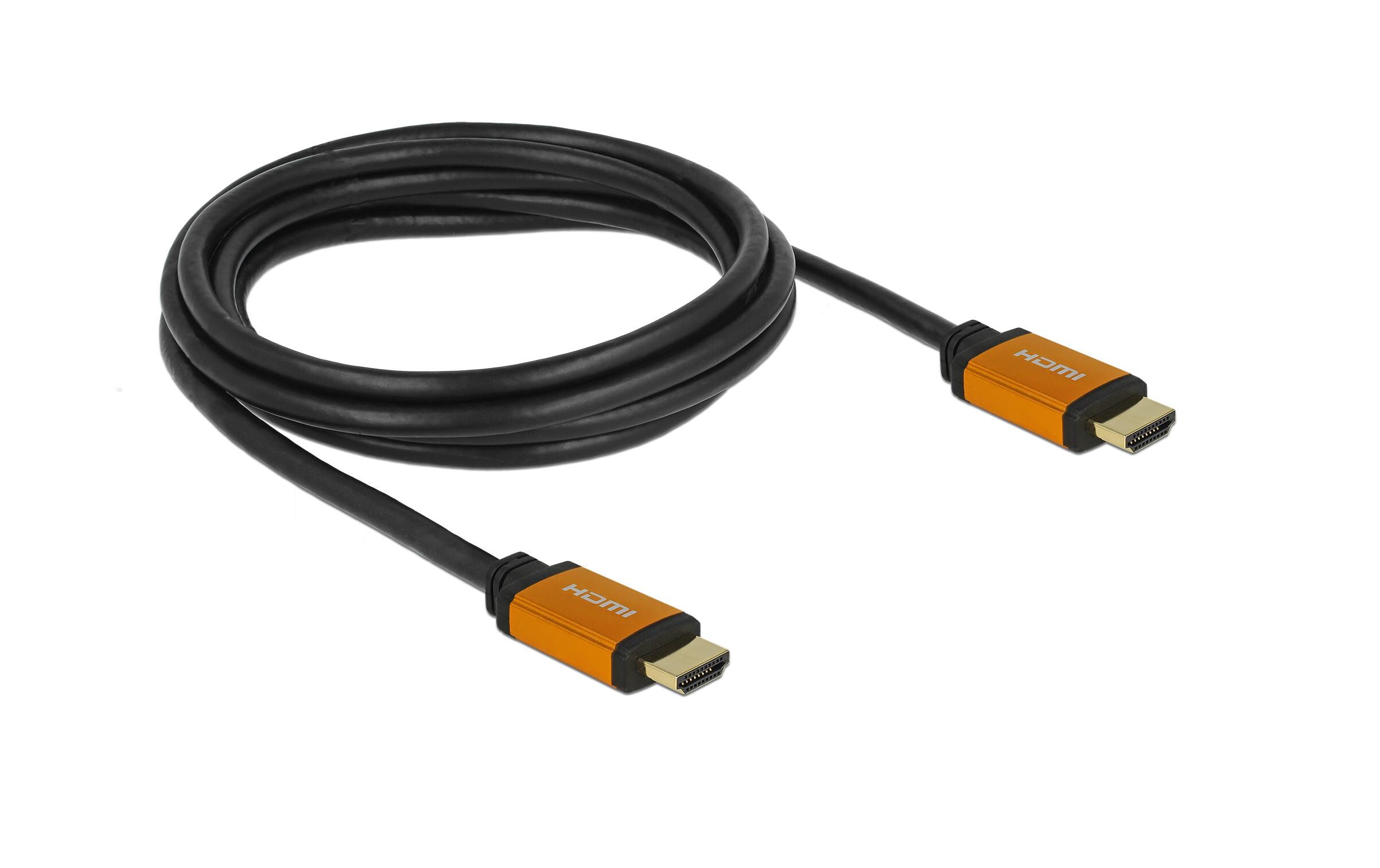 Kabel 8K 60Hz HDMI - HDMI, 2 mDelock High Speed HDMI Kabel 48 Gbps 8K 60 Hz 2 m