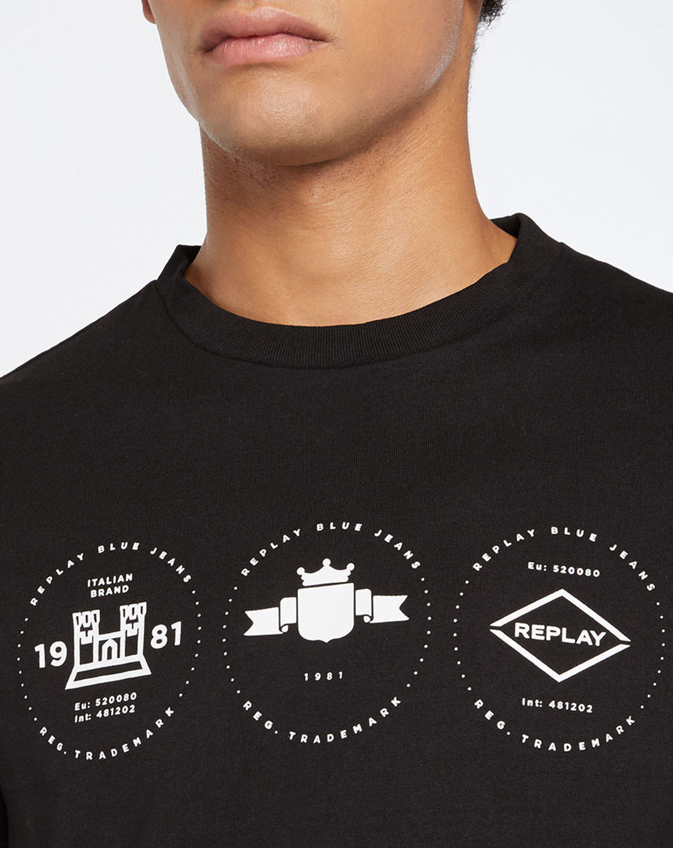 Replay T-Shirt Tri Logo Cent noir