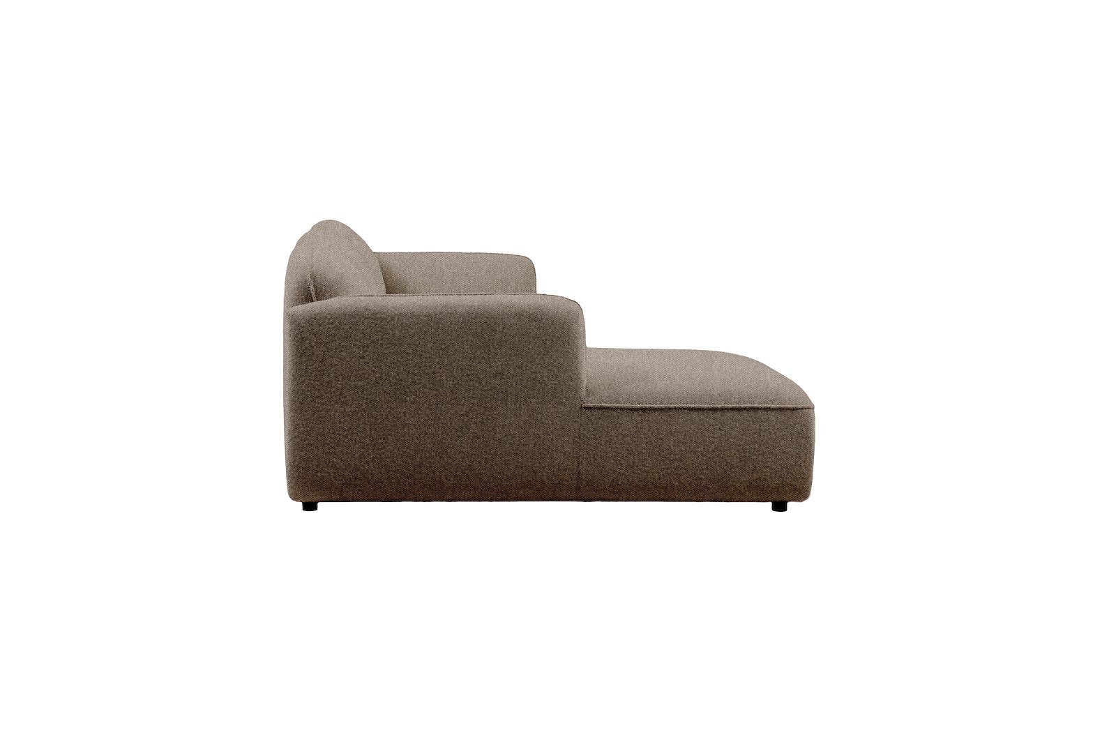 Fluff  2-seter med sjeselong venstre Tekstil Storm 18 Dark Beige med sorte ben