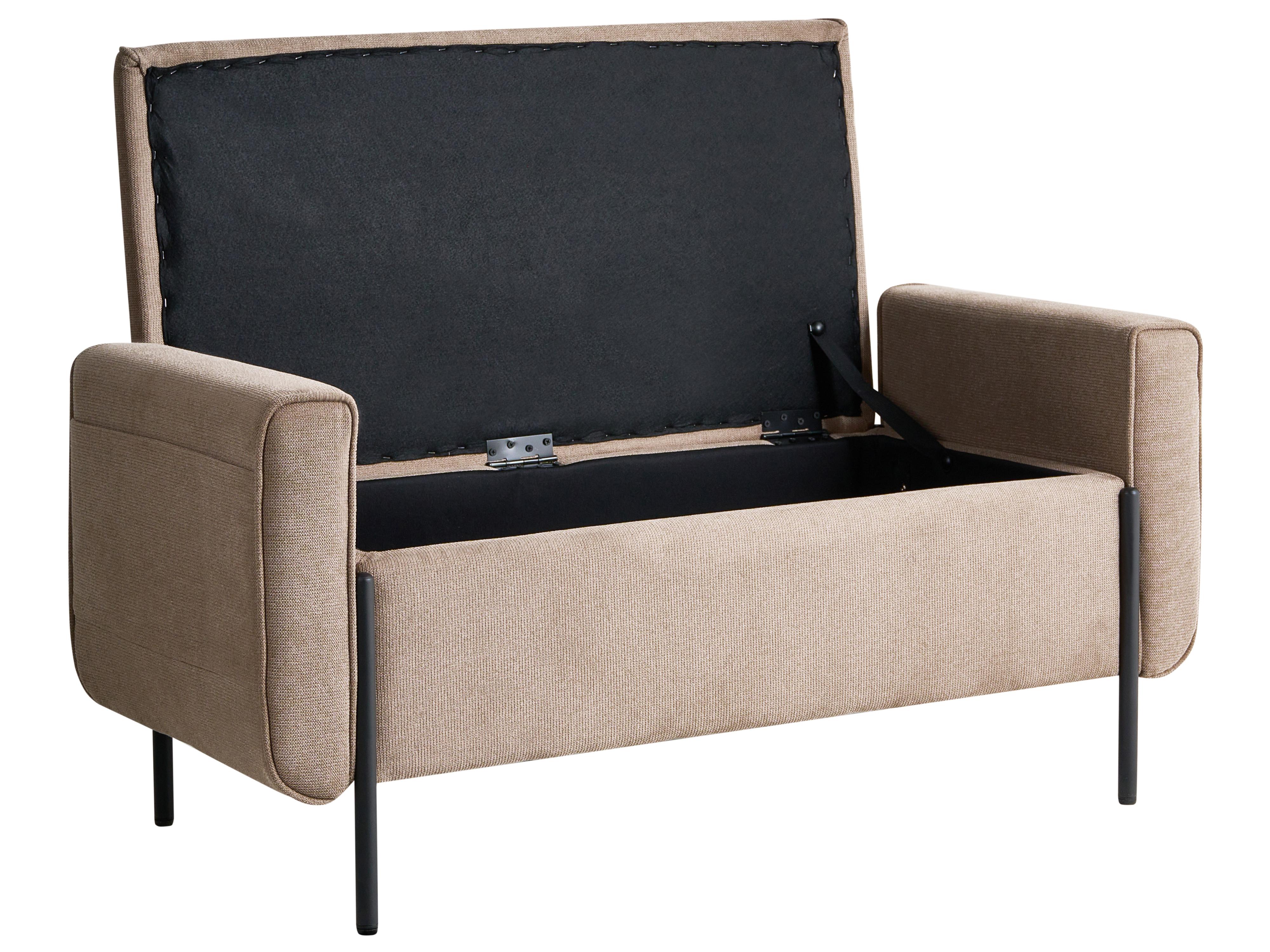 Bankje met opbergruimte LEWES Stof Beige