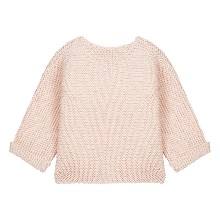 Petit Bateau Cardigan Tricot Point Mousse Coton Bio | Rose pâle