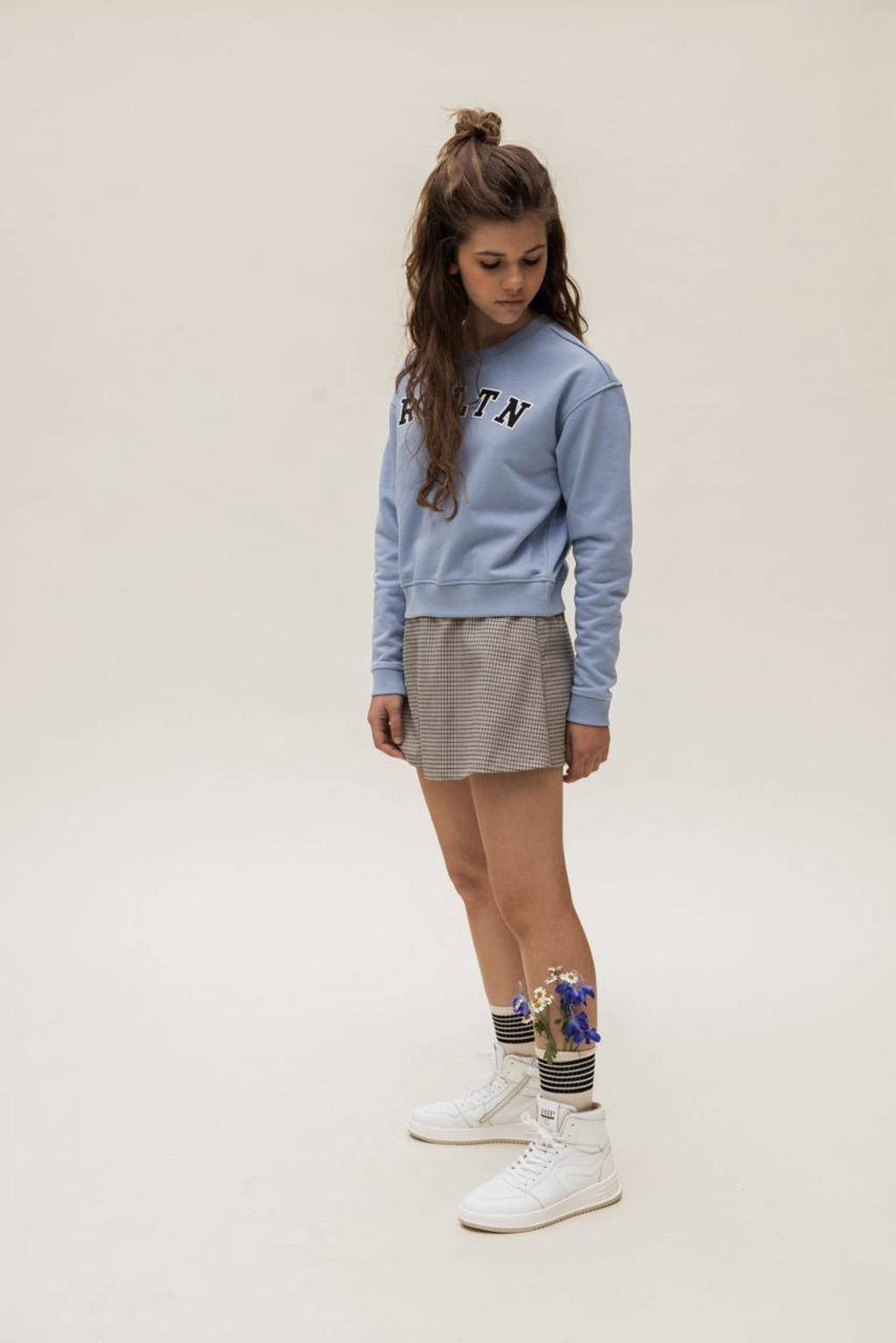 LOOXS geruite skort grijs/zwart