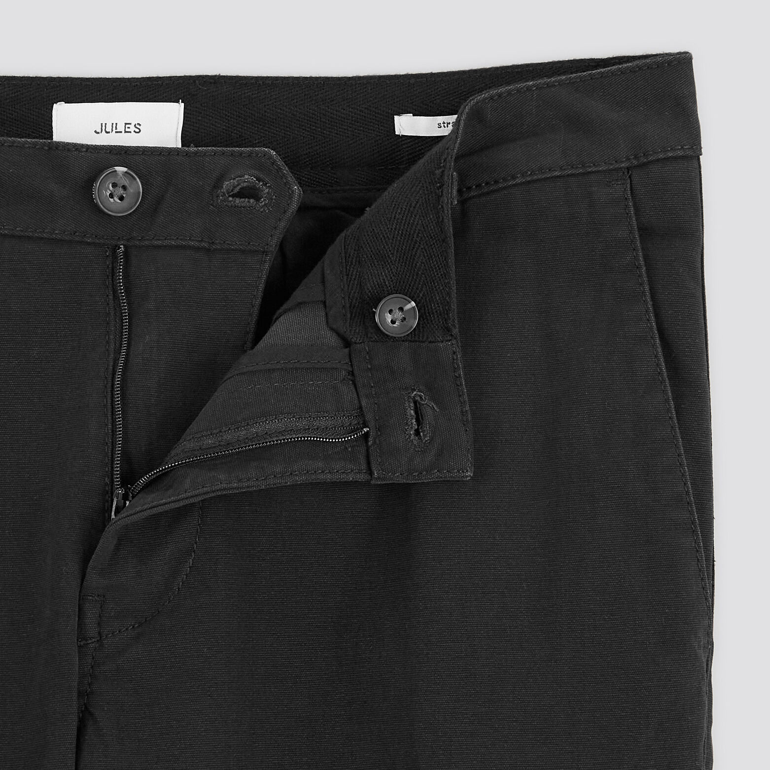Pantalon cargo droit poches côtés Noir