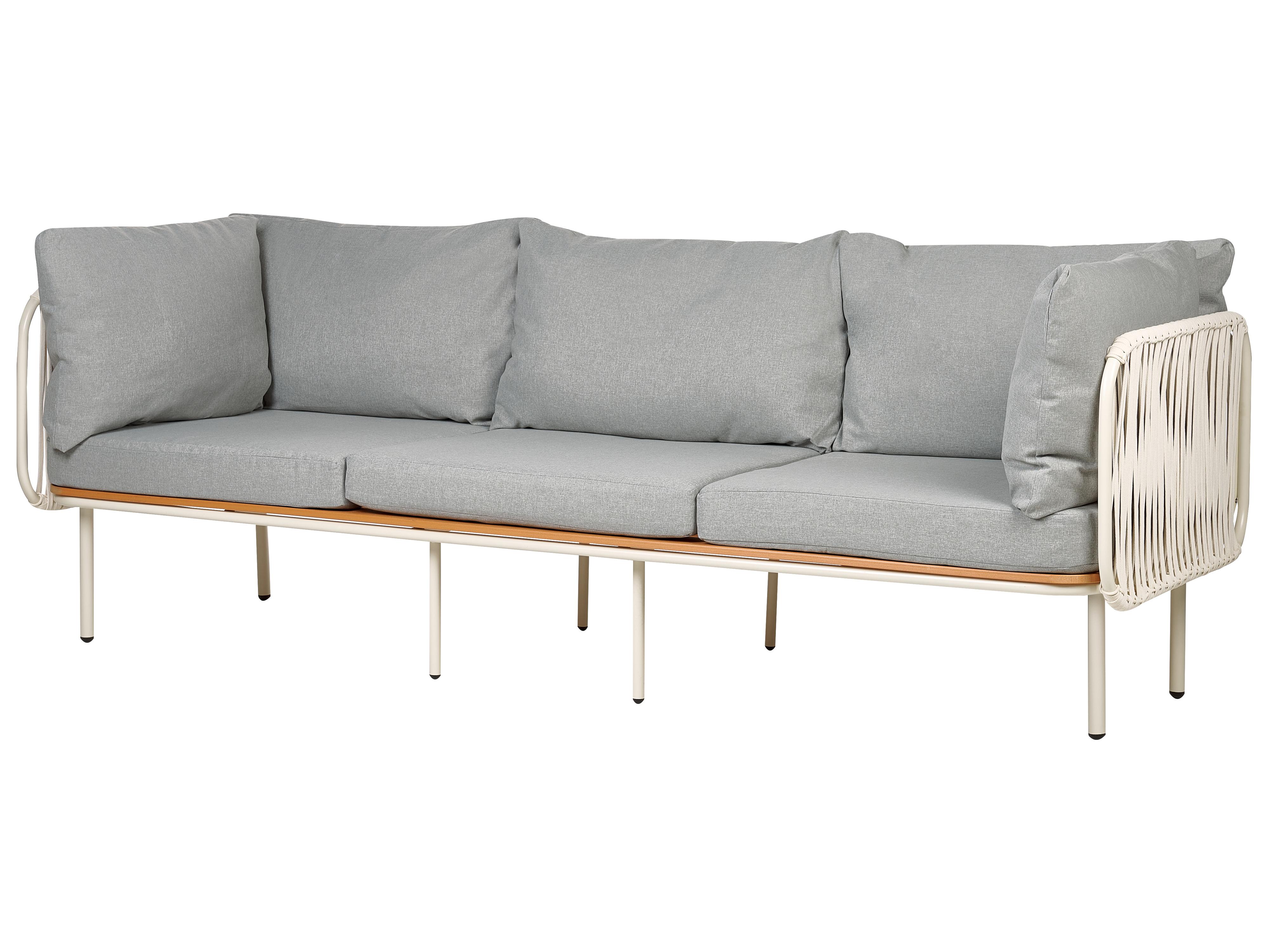 Loungeset met tafel en ottomaan 3-zits SENISE Metaal Grijs