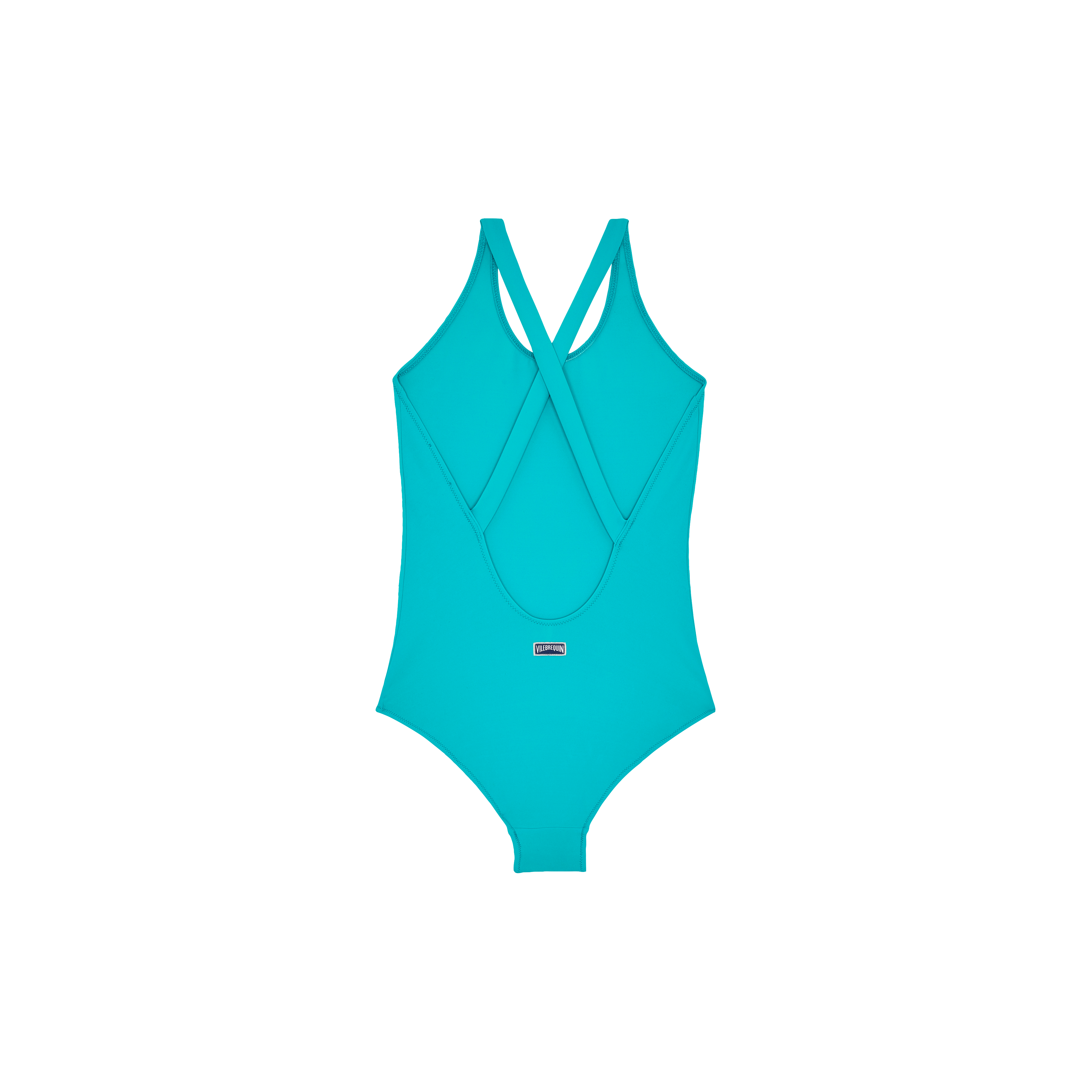 Maillot de Bain Une Pièce Bretelles Croisées Uni