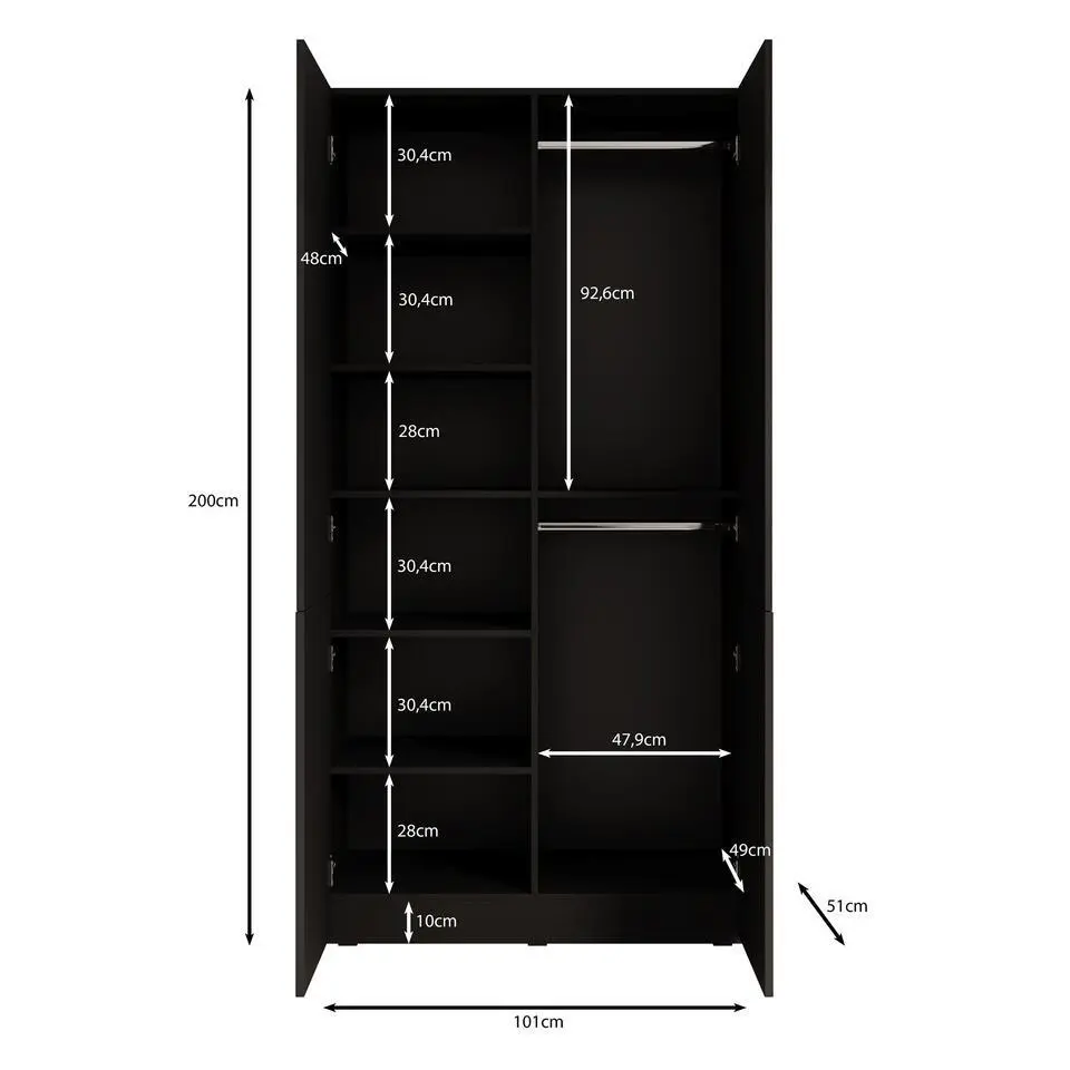 Meubella - Kledingkast Shelton - Beige - 101 cm