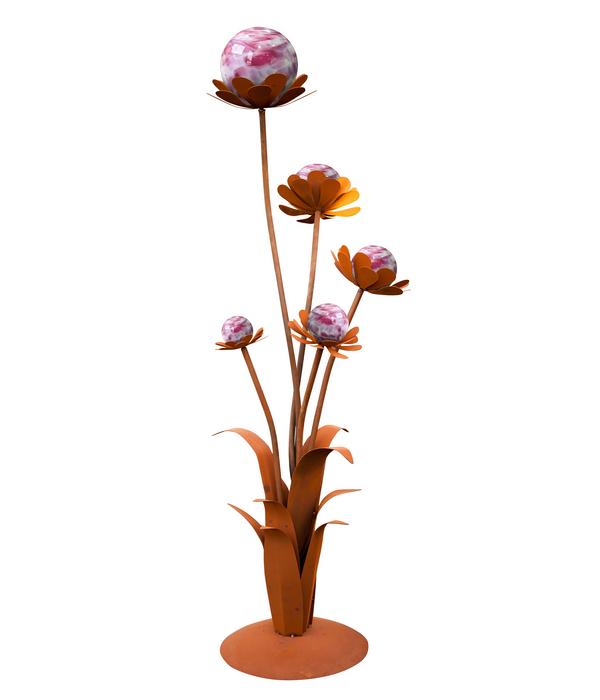 Ferrum Metall-Blumenzauber mit Glaskugeln, ca.