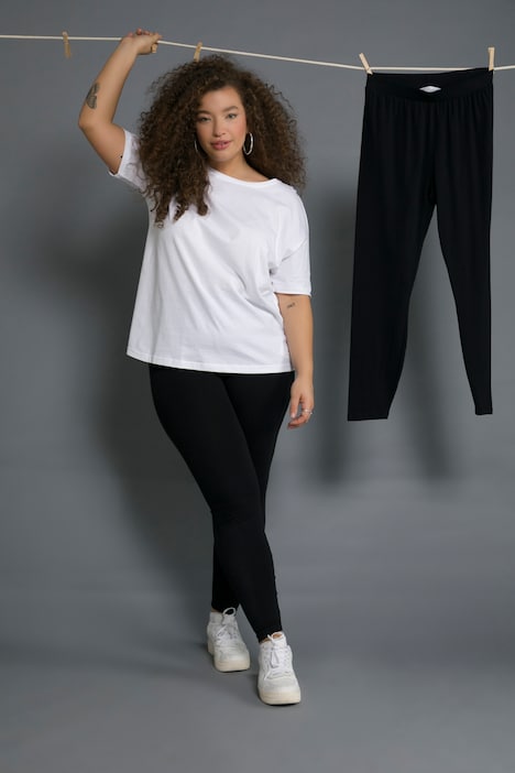 Leggings Doppelpack, schmal, High Waist, Elastikbund