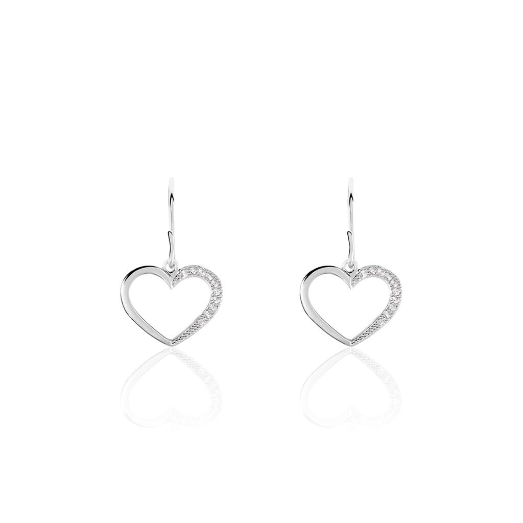 Boucles D'oreilles Pendantes Oflaz Argent Blanc Oxyde De Zirconium