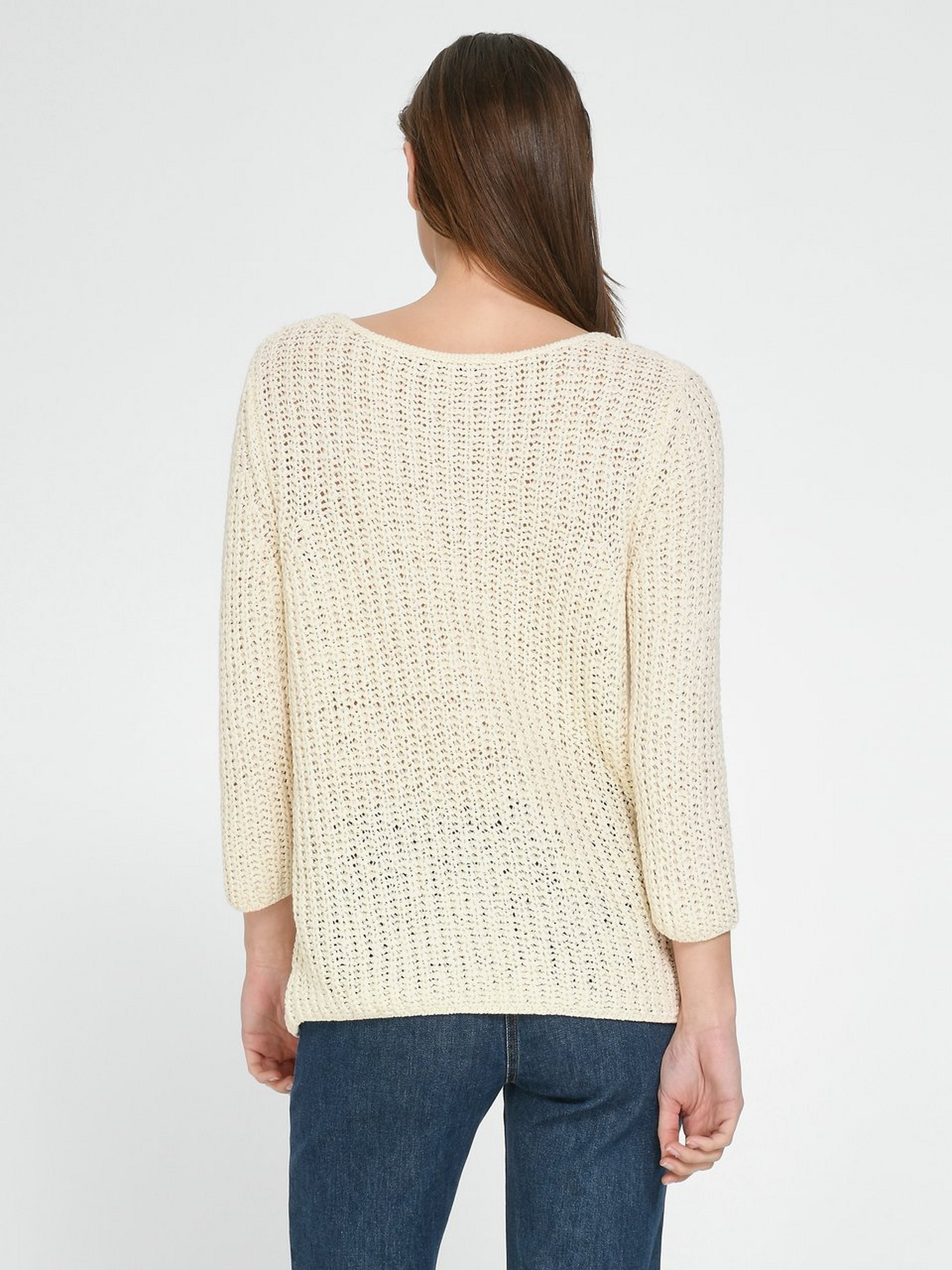 V-Pullover mit 3/4-Arm