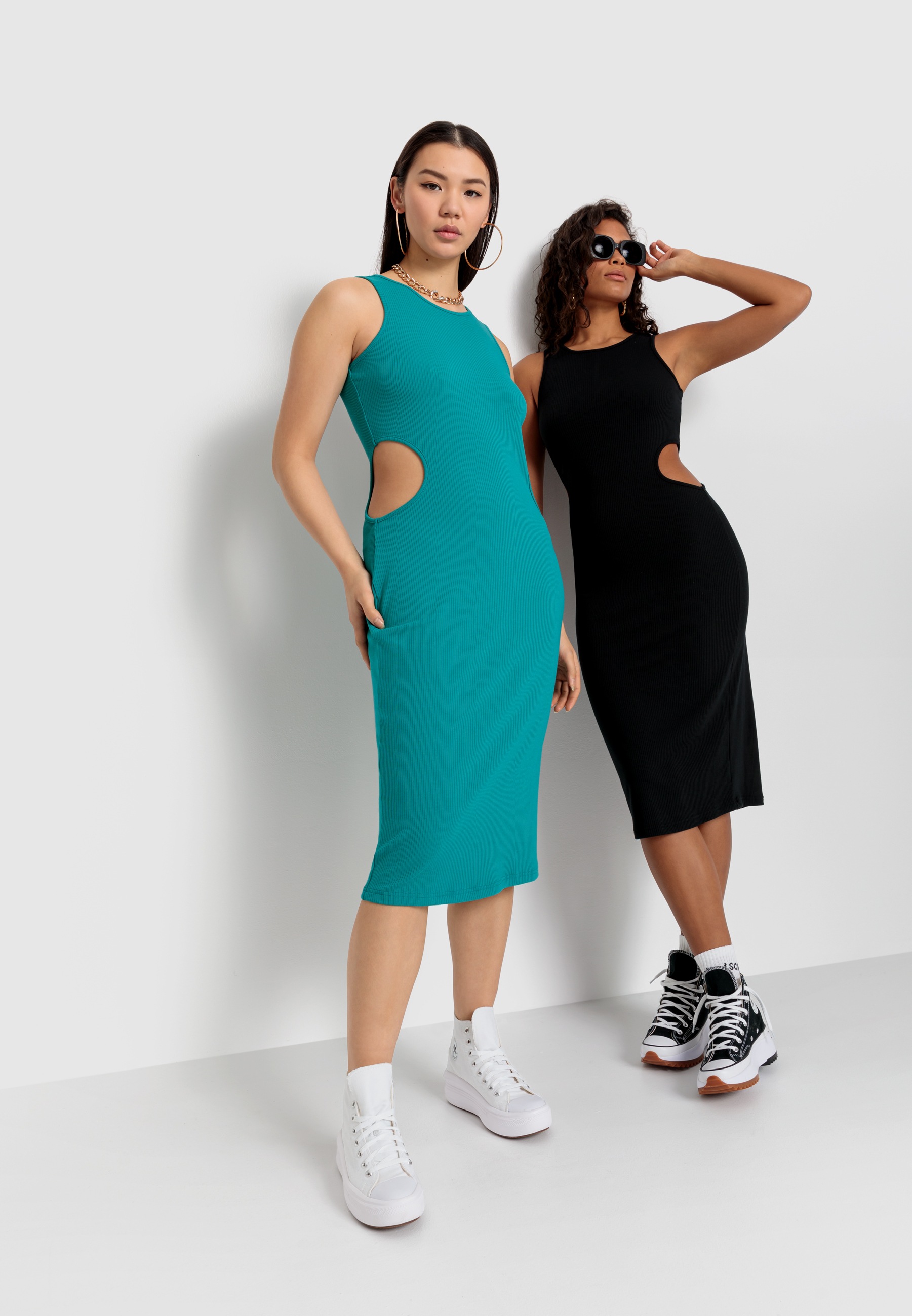 LSCN by LASCANA Midikleid aus Rippware
